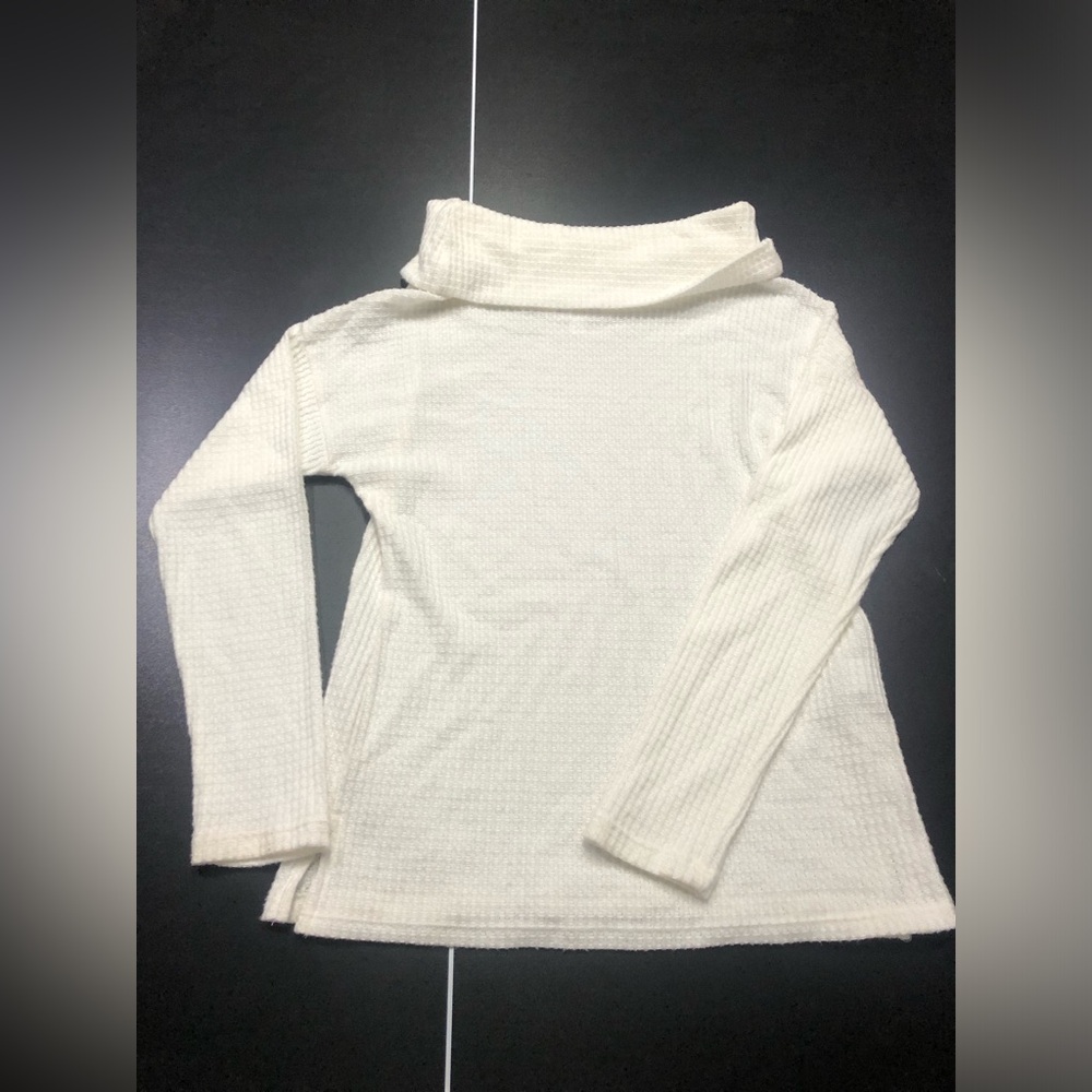White knit turtleneck sweater